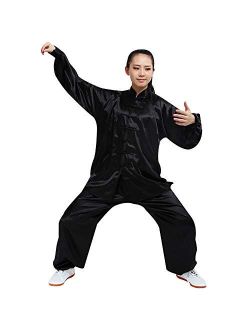 Positive Costume Adult Traditional Tai Chi Uniform Lightweight Stretchy Silk Wushu Suit Chinese Kung Fu Tai Chi Chuan Performance Wear