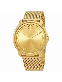 Bold Large Diamond and Gold Plated Mesh Watch 3600460