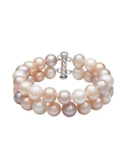 Sterling Silver Freshwater Cultured Pearl Double Strand Bracelet