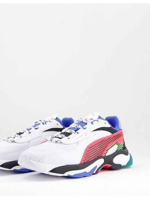 Puma RS Connect sneakers in white and neon red