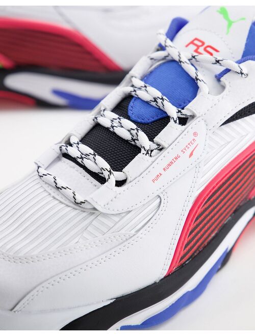 Puma RS Connect sneakers in white and neon red