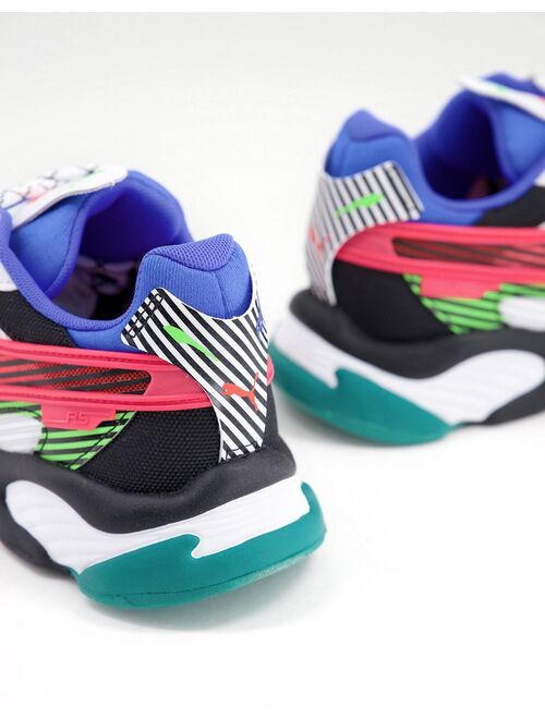 Puma RS Connect sneakers in white and neon red