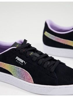Suede Rainbow Sneakers in Black