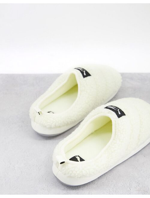 Puma Scuff sherpa slippers in white