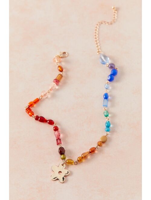 Urban Outfitters Patty Flower Charm Beaded Necklace