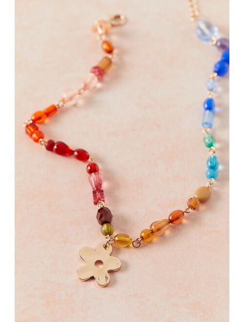 Urban Outfitters Patty Flower Charm Beaded Necklace