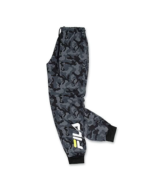 Fila Mens Big and Tall Joggers Sweatpants Athletic Logo Fleece Sweatpant with Pockets