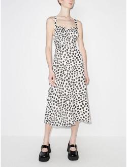 Reformation Callan fitted-bodice printed dress