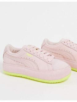 Suede Mayu platform sneakers in tonal pink