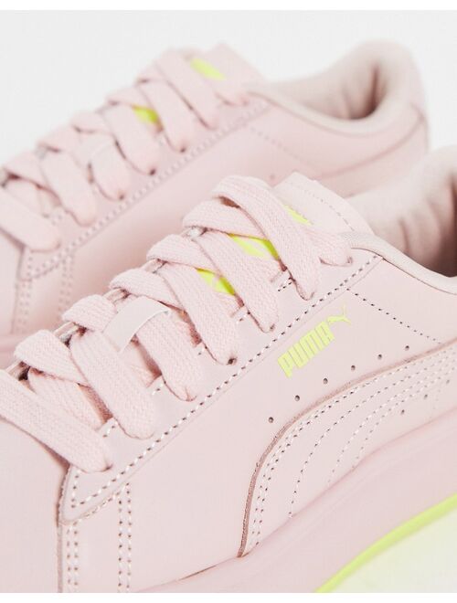 Puma Suede Mayu platform sneakers in tonal pink