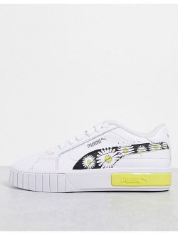 Cali Star sneakers with daisy print in white and yellow