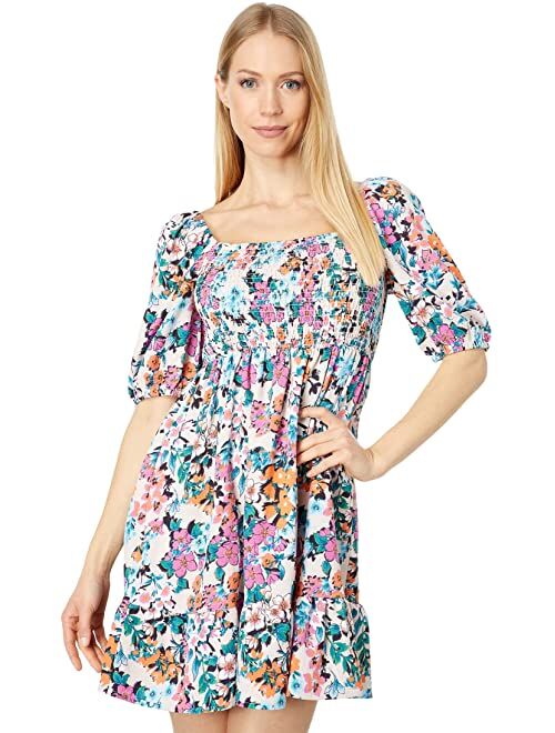 BCBGeneration Square Neck Dress w/ Smocked V1VX1D15