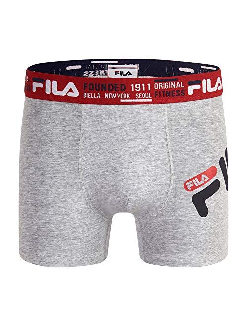 Fila Men's 3" No Fly Boxer Brief with Built in Pouch Support (3-Pack of Trunk Briefs)