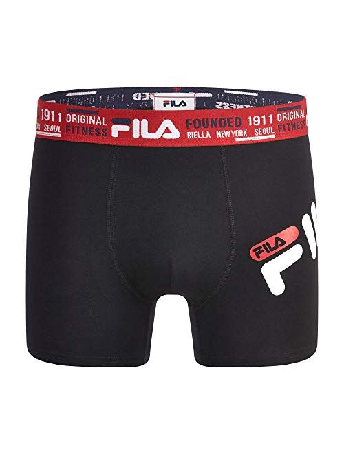 Fila Men's 3" No Fly Boxer Brief with Built in Pouch Support (3-Pack of Trunk Briefs)