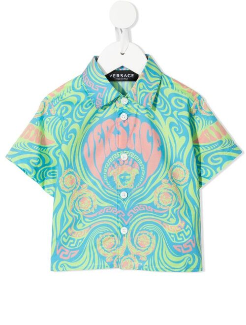 Versace Kids abstract-print short-sleeved shirt