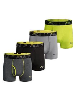 Men's 4" Trunk Front Fly, 90% Polyester 10% Spandex, 4-Pack