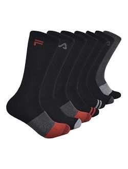 Men's 6-Pack Color Block Stripes Half Cushion Crew Socks