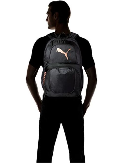 PUMA unisex adult Evercat Contender 3.0 Backpack, Black/Silver, One Size US