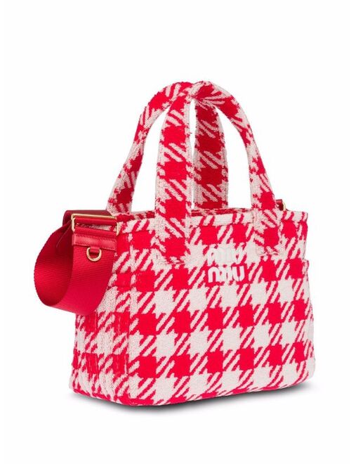 Miu Miu Houndstooth Check-print Terry Cloth Handbag