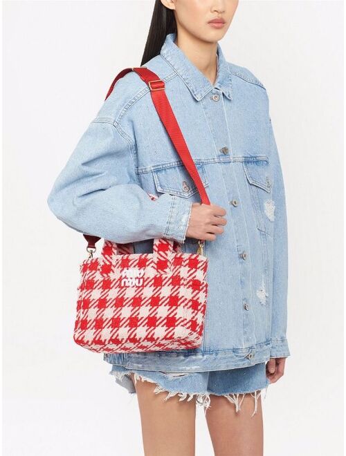 Miu Miu Houndstooth Check-print Terry Cloth Handbag