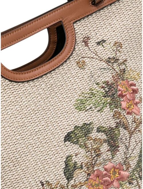 Alberta Ferretti Floral-Embroidered Tote Bag