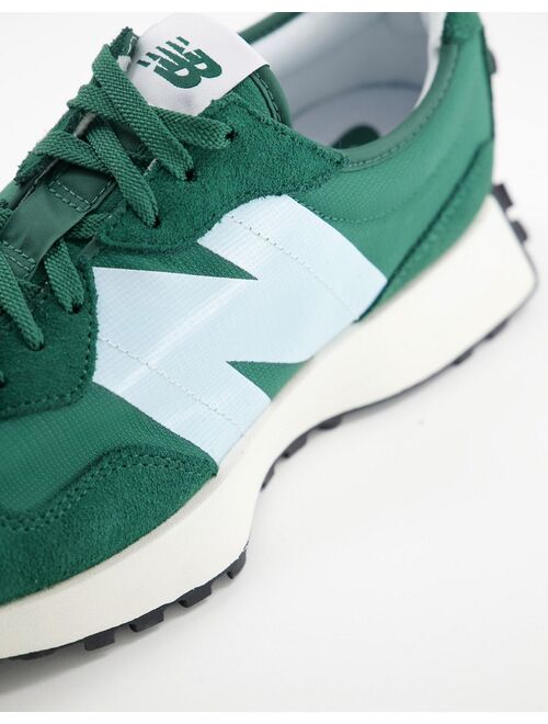 New Balance 327 sneakers in green and white