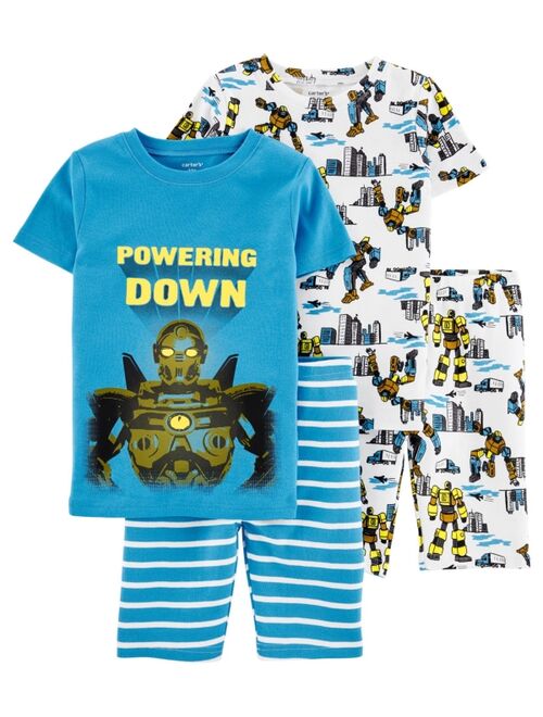 Carter's Big Boys 4-Piece Transformer Snug Fit T-shirt and Shorts Pajama Set