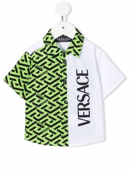 Versace Kids La Greca print shirt
