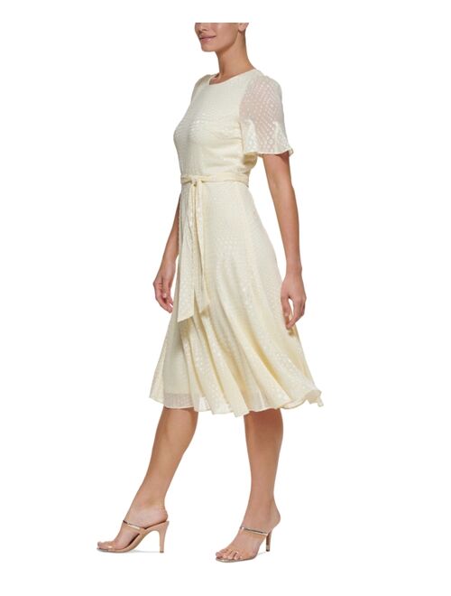 DKNY Clip-Dot Midi Dress