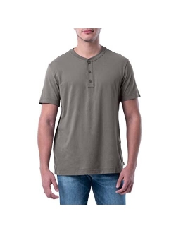 Men's Short Sleeve Soft Washed Cotton Henley T-Shirt