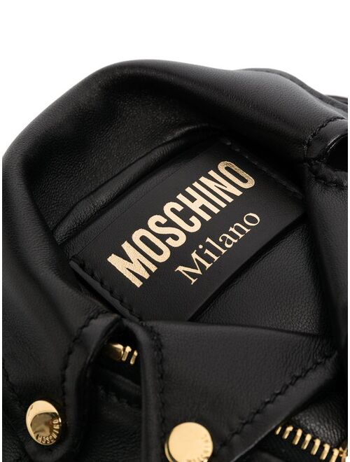 Moschino biker jacket-style leather crossbody bag
