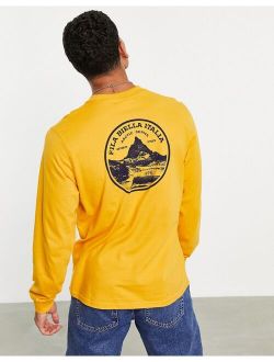 long sleeve top with back print in yellow