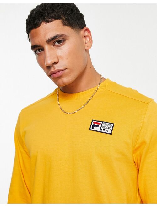 Fila long sleeve top with back print in yellow