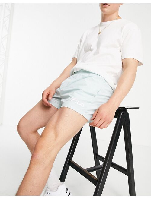 Fila small logo shorts in pastel blue exclusive to ASOS