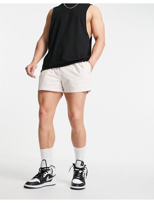 Fila small logo shorts in pastel pink exclusive to ASOS