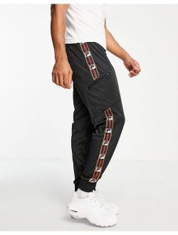 sweatpants with taping in black