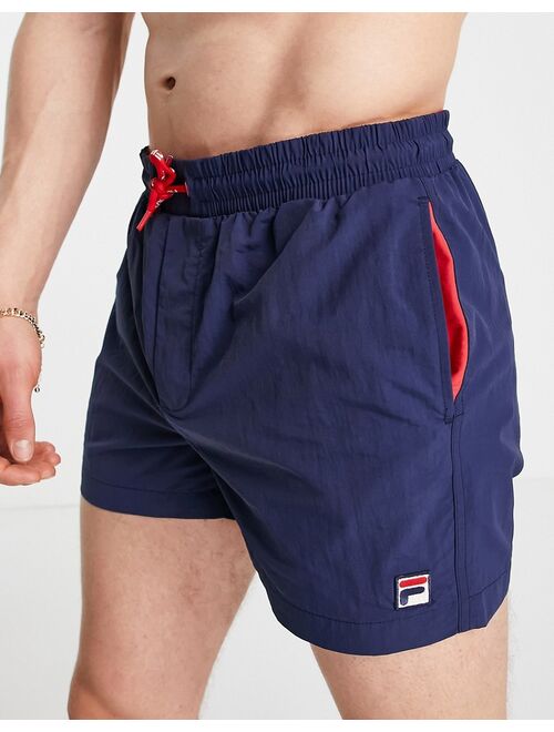 Fila Artoni box logo swim shorts in navy