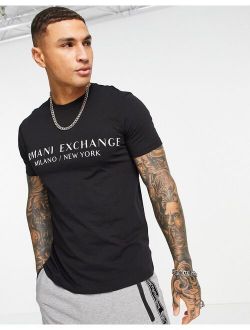 city text logo t-shirt in black