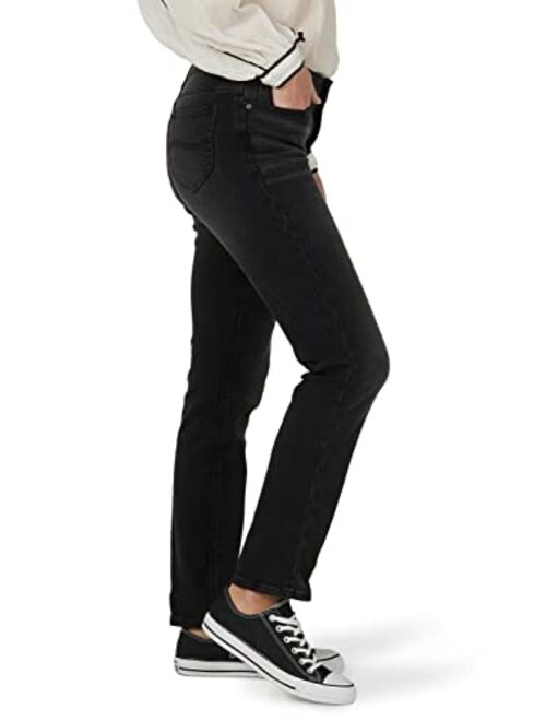 Lee Women's Petite Ultra Lux Mid-Rise Slim Fit Straight Leg Jean