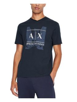A|X Armani Exchange Men's NYC Dumbo V-Neck Logo T-Shirt