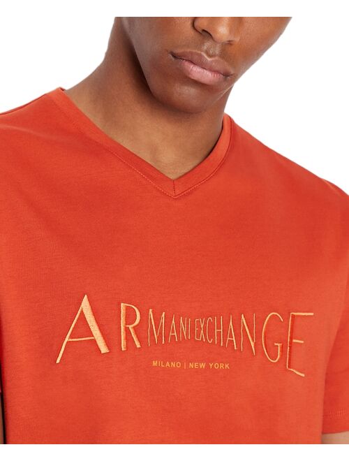A|X Armani Exchange Men's Illusion Logo V-Neck T-Shirt