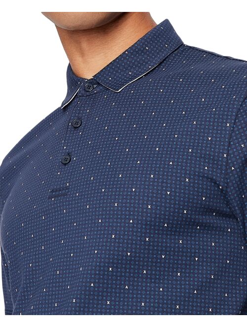 A|X Armani Exchange Men's Regular-Fit Geo-Print Polo Shirt