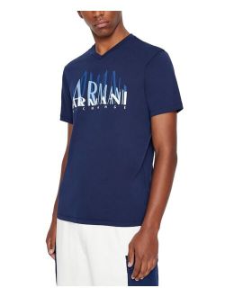 A|X Armani Exchange Men's Asymmetrical Logo V-Neck T-Shirt