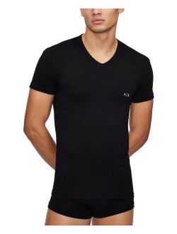 A|X Armani Exchange Mens Two-Pack Stretch Cotton Fitted V-Neck T-Shirt