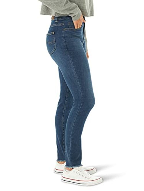 Lee Women's Slim Fit High Rise Skinny Frayed Jean