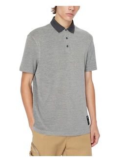 A|X Armani Exchange Men's Regular-Fit Heathered Logo Patch Polo Shirt
