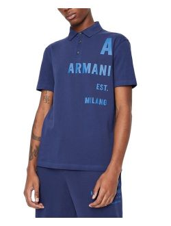A|X Armani Exchange Men's Logo Stretch Pique Polo Shirt