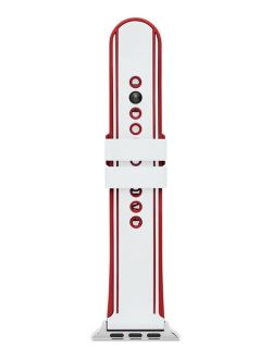 A|X Armani Exchange Men's Red and White Silicone Band for Apple Watch 42 mm- 44 mm