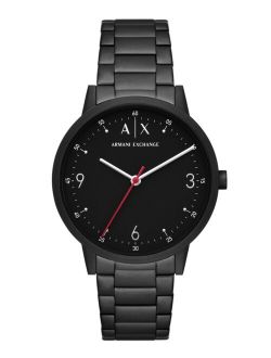 A|X Armani Exchange Men's Cayde Black-Tone Stainless Steel Bracelet Watch 42mm