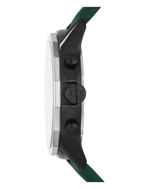 A|X Armani Exchange Men's Chronograph Banks Dark Green Leather Strap Watch 44mm